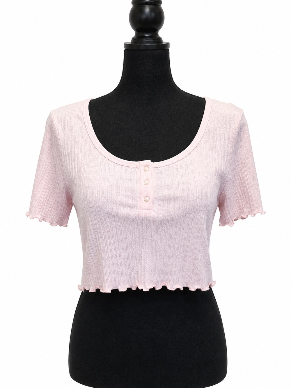 NWT BP PINK SHORT SLEEVE RIBBED TOP